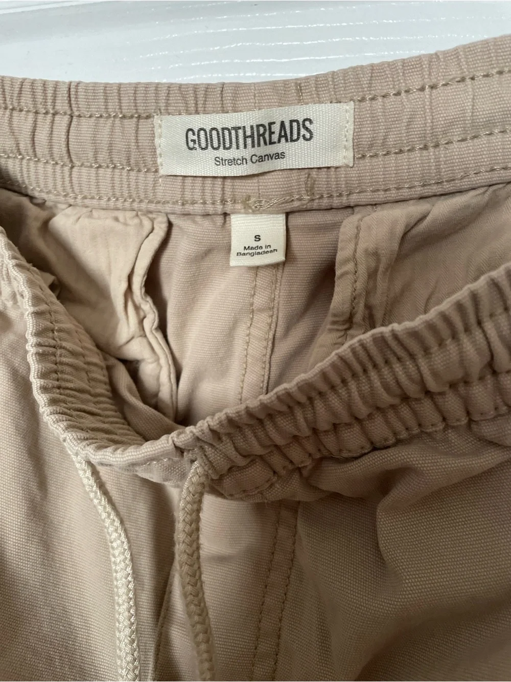 Casual Drawstring Men’s Shorts in Beige